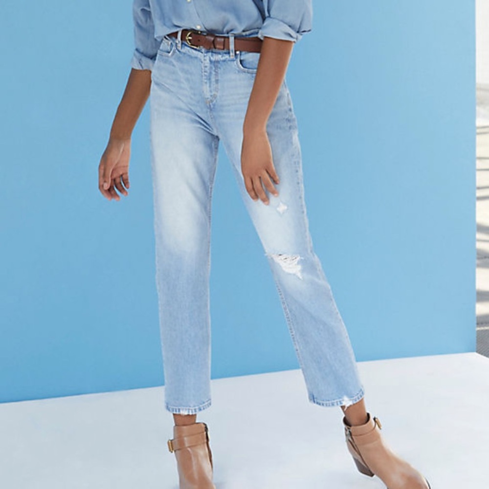 NWT LOFT High Rise Straight Crop Jeans